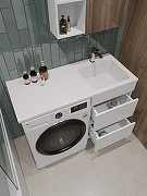 Тумба с раковиной Orange Sistema 110 R ST-110TUW+RAR Белая глянцевая-10
