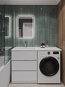 Тумба с раковиной Orange Sistema 130 L ST-70TUW+RAL Белая глянцевая-9