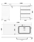 Тумба с раковиной Orange Sistema 130 R ST-70TUW+RAR Белая глянцевая-8
