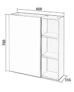 Зеркальный шкаф Orange Sistema 60 ST-60ZSW Белый глянцевый-8