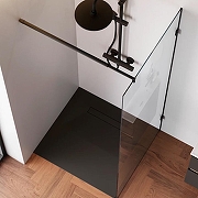 Душевая перегородка AM.PM X-Joy 80 W94WI-80-F1-BTE профиль Черный матовый стекло прозрачное-3