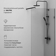 Душевая перегородка AM.PM X-Joy 80 W94WI-80-F1-BTE профиль Черный матовый стекло прозрачное-6