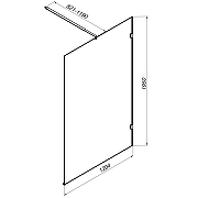 Душевая перегородка AM.PM X-Joy 120 W94WI-120-F1-MTE профиль Хром матовый стекло прозрачное-8