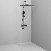 Душевая перегородка AM.PM X-Joy 90 W94WI-90-F1-BTE профиль Черный матовый стекло прозрачное-4