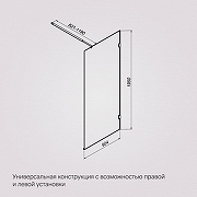 Душевая перегородка AM.PM X-Joy 90 W94WI-90-F1-BTE профиль Черный матовый стекло прозрачное-7