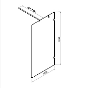 Душевая перегородка AM.PM X-Joy 100 W94WI-100-F1-BTE профиль Черный матовый стекло прозрачное-5