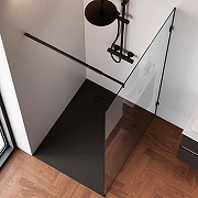 Душевая перегородка AM.PM X-Joy 110 W94WI-110-F1-BTE профиль Черный матовый стекло прозрачное-3