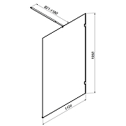 Душевая перегородка AM.PM X-Joy 110 W94WI-110-F1-BTE профиль Черный матовый стекло прозрачное-8
