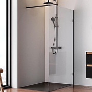 Душевая перегородка AM.PM X-Joy 120 W94WI-120-F1-BTE профиль Черный матовый стекло прозрачное-1