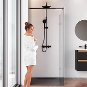 Душевая перегородка AM.PM X-Joy 120 W94WI-120-F1-BTE профиль Черный матовый стекло прозрачное-2