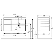 Тумба под раковину Kerama Marazzi Cubo 90 R CUB.90Rh\LIM подвесная Лимо матовый Дерево-2