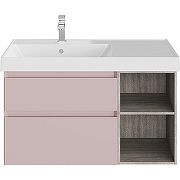 Тумба под раковину Kerama Marazzi Cubo 90 L CUB.90Lh\MAL подвесная Мальва матовая Дерево
