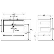 Тумба под раковину Kerama Marazzi Cubo 80 CUB.80.2\MAL подвесная Мальва матовая-3