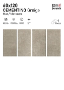 Керамогранит Etili Seramik CEMENTINO Dark Grey Mat Серый Матовый 60x120 см-3