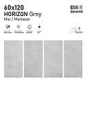 Керамогранит Etili Seramik HORIZON Grey Mat Серый Матовый 60x120 см-3