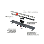Душевой лоток Alcaplast APZ19-850 с решеткой Нержавеющая сталь / под плитку-3