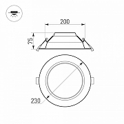Встраиваемый светильник Arlight CYCLONE 022522(1) цвет плафона/подвески Белый, цвет арматуры Белый-9