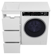 Тумба с раковиной Brevita Графит 100 L УТ000015079 Белая матовая-3