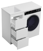 Тумба с раковиной Brevita Графит 100 L УТ000015079 Белая матовая-5