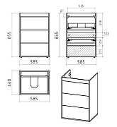 Тумба с раковиной Brevita Графит 120 R УТ000015086 Графит матовый-11