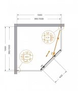 Душевой уголок Cezares Relax-304 100x100 RELAX-304-P-1-100-C-GM профиль Оружейная сталь стекло прозрачное-4