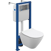 Комплект унитаза Cersanit City Smart CO DPL EO slim LP с инсталляцией Vector 64917 с сиденьем Микролифт-1
