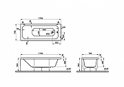 Акриловая ванна Vitra Optimum Neo 170x70 64530001000 без гидромассажа-3