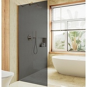Душевая перегородка Maybah Glass MGD-698-3ш 790x1950 в широком профиле Золото стекло графитовое