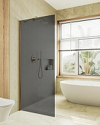Душевая перегородка Maybah Glass MGD-698-3ш 790x1950 в широком профиле Золото стекло графитовое-1