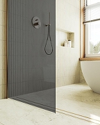 Душевая перегородка Maybah Glass MGD-698-3ш 790x1950 в широком профиле Золото стекло графитовое-5