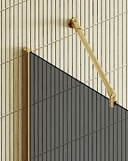 Душевая перегородка Maybah Glass MGD-698-3ш 790x1950 в широком профиле Золото стекло графитовое-6