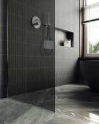 Душевая перегородка Maybah Glass MGD-698-5ш 790x1950 в широком профиле Хром матовый стекло графитовое-5