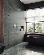 Душевая перегородка Maybah Glass MGD-269-4 890x1950 коннектор стена-стекло Хром глянцевый стекло сатиновое-1