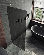 Душевая перегородка Maybah Glass MGD-275-4 890x1950 коннектор стена-стекло Хром глянцевый стекло графитовое-3