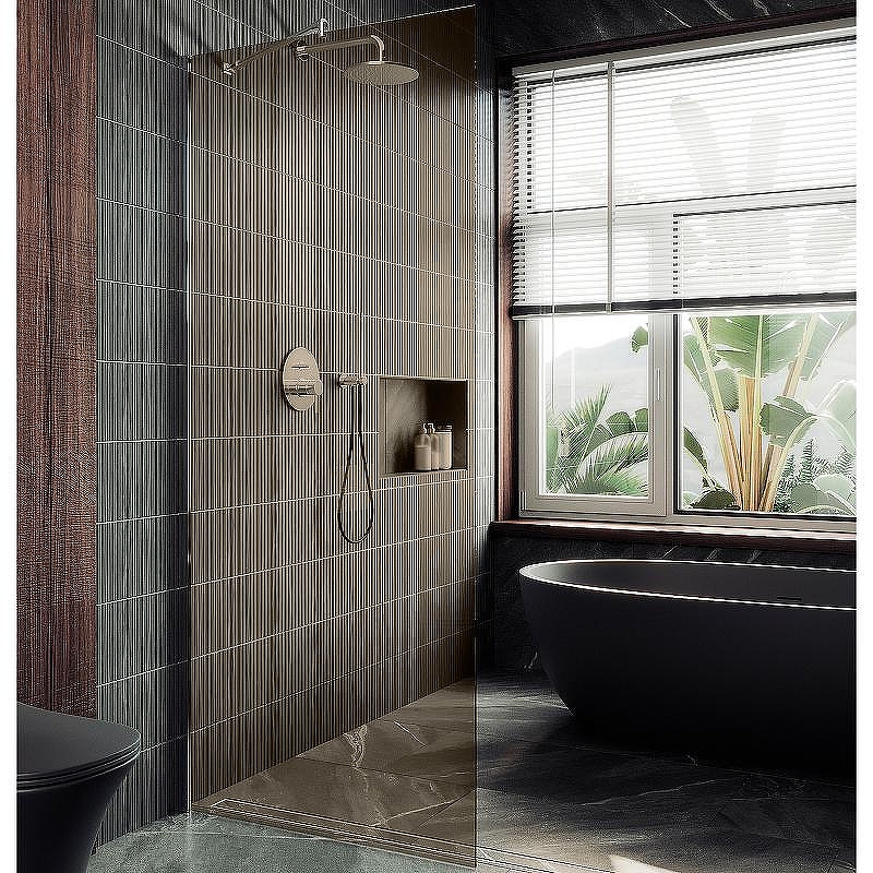 Душевая перегородка Maybah Glass MGD-691-5ш 890x1950 в широком профиле 