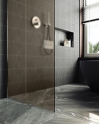 Душевая перегородка Maybah Glass MGD-692-5ш 890x1950 в широком профиле Хром матовый стекло бронзовое матовое-5