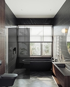 Душевая перегородка Maybah Glass MGD-693-5ш 890x1950 в широком профиле Хром матовый стекло графитовое-2