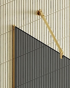 Душевая перегородка Maybah Glass MGD-693-3у 890x1950 в узком профиле Золото стекло графитовое-6