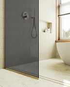 Душевая перегородка Maybah Glass MGD-694-3у 890x1950 в узком профиле Золото стекло графитовое матовое-5