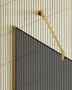 Душевая перегородка Maybah Glass MGD-694-3у 890x1950 в узком профиле Золото стекло графитовое матовое-6