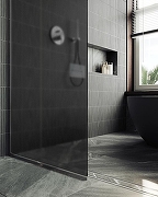 Душевая перегородка Maybah Glass MGD-694-5у 890x1950 в узком профиле Хром матовый стекло графитовое матовое-5