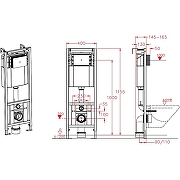 Инсталляция D&K DI8540116 для унитаза с Черной клавишей смыва-7