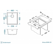 Кухонная мойка Alveus Granital Omni 10 Deep Black G90 BE 400x450x198 1150043 Черная матовая-3
