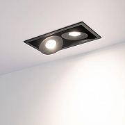 Встраиваемый светильник Arlight CL-SIMPLE-S148x80-2x9W Day4000 (BK, 45 deg) 026877 цвет плафона/подвески Черный, цвет арматуры Черный-1