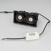 Встраиваемый светильник Arlight CL-SIMPLE-S148x80-2x9W Warm3000 (BK, 45 deg) 028151 цвет плафона/подвески Черный, цвет арматуры Черный-5