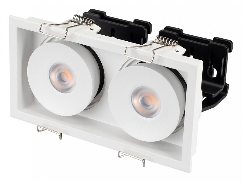 Встраиваемый светильник Arlight CL-SIMPLE-S148x80-2x9W Warm3000 (WH, 45 deg) 026876 