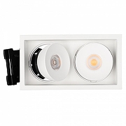 Встраиваемый светильник Arlight CL-SIMPLE-S148x80-2x9W Warm3000 (WH, 45 deg) 026876 цвет плафона/подвески Белый, цвет арматуры Белый-1