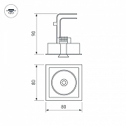 Встраиваемый светильник Arlight CL-SIMPLE-S80x80-9W Day4000 (WH, 45 deg) 028148 цвет плафона/подвески Белый, цвет арматуры Белый-7