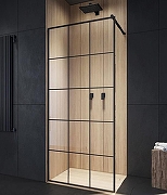 Душевая перегородка Ceruttispa Muza 80 MUZA T80 9441 профиль Черный матовый стекло прозрачное-1