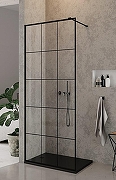 Душевая перегородка Ceruttispa Muza 80 MUZA T80 9441 профиль Черный матовый стекло прозрачное-2
